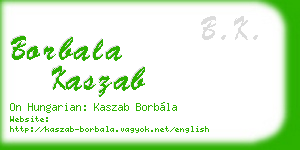 borbala kaszab business card